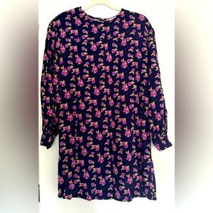 Purple Fruit Knee Length Midi Dress